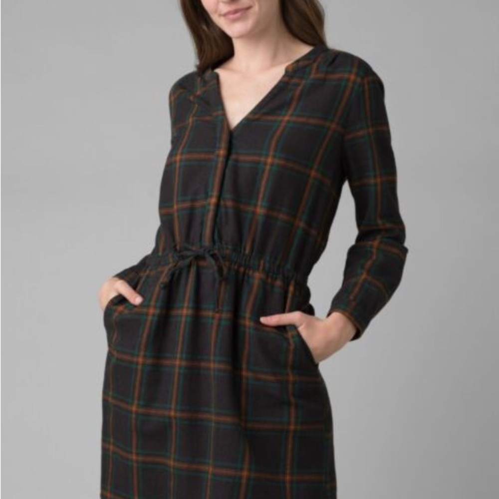 Prana plaid shirt dress